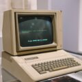 vintage apple ii computer on display
