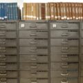 gray steel file cabinet