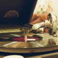 vintage gramophone with classic vinyl record