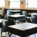 desks and chairs in classroom