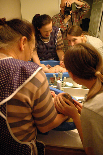 Crowded Bathroom